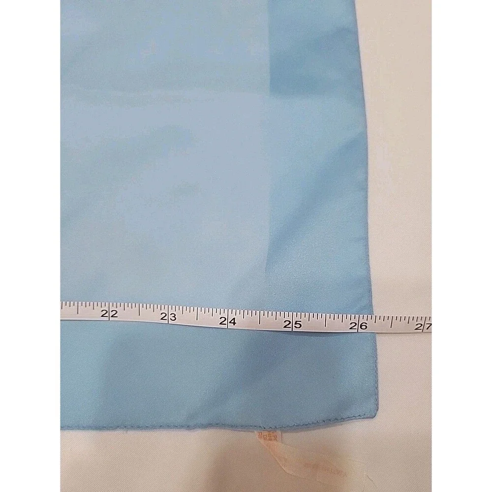 Vintage Italian Square Scarf 100% Polyester Solid Blue 26.5
